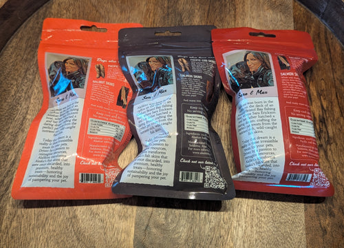 Wild Alaskan Fish Skin Dog Treats: Salmon, Cod, & Halibut - Made in Alaska