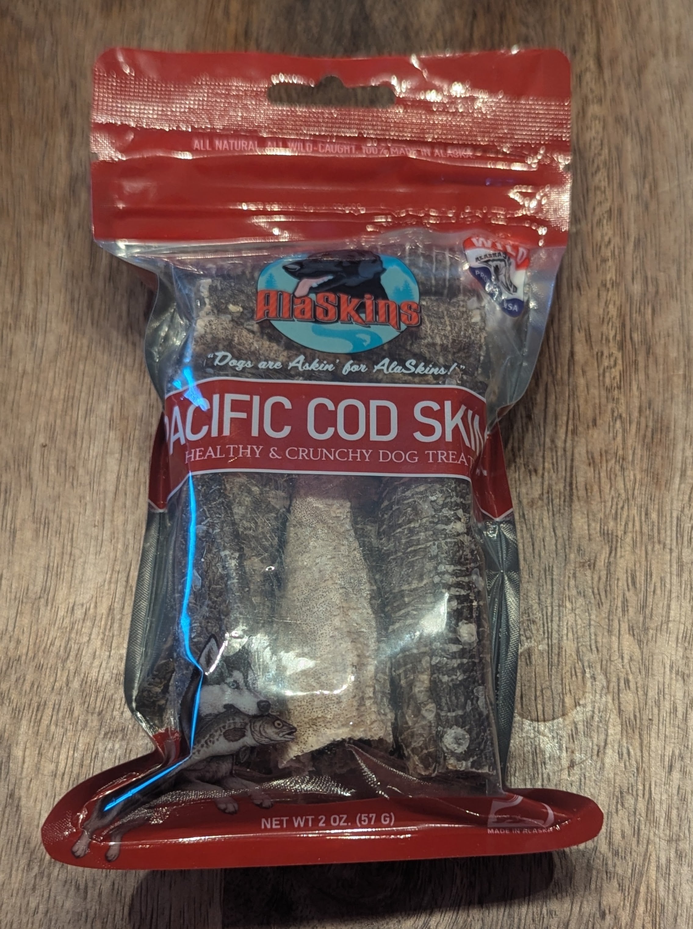 Wild Alaskan Fish Skin Dog Treats: Salmon, Cod, & Halibut - Made in Alaska